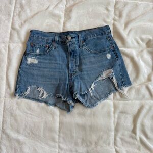 Levi Distressed Denim Shorts